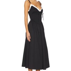 For Love And Lemons Black Dress with White Lace